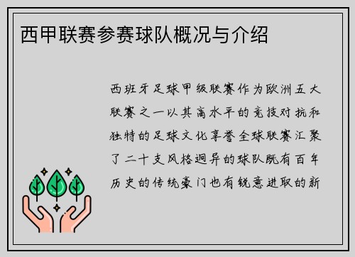 西甲联赛参赛球队概况与介绍
